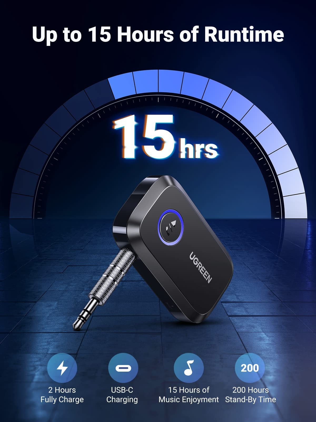 UGREEN Bluetooth 5.3 Car & Home AUX Receiver Adapter with Mic (90748) in Lebanon - OutGeeked
