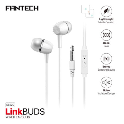 Fantech ES220 LinkPods Wired In-Ear Headphones with Mic, Noise-Isolating in Lebanon - OutGeeked