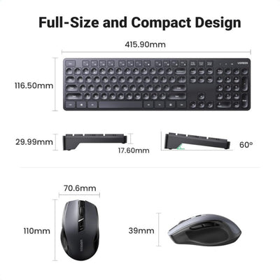 UGREEN PRO 2.4GHz Wireless Keyboard and Mouse Combo, English/Arabic (45248) in Lebanon - OutGeeked