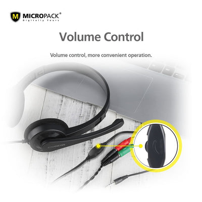 Micropack Chat & Stereo Headset with Flexible Mic and Volume Control (MHP-01) in Lebanon - OutGeeked