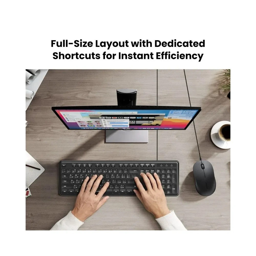 UGREEN Wired Keyboard and Silent Mouse Combo, English/Arabic (65777) in Lebanon - OutGeeked