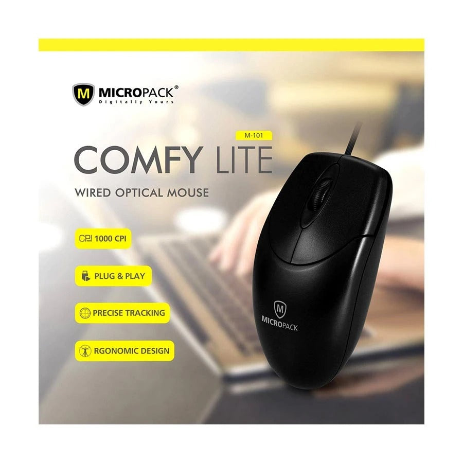 Micropack Comfy Lite USB Wired Mouse 1000 DPI (M-101) in Lebanon - OutGeeked