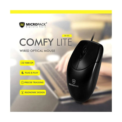 Micropack Comfy Lite USB Wired Mouse 1000 DPI (M-101) in Lebanon - OutGeeked