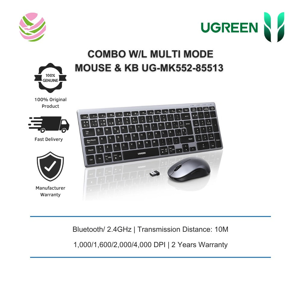 UGREEN Wireless Keyboard & Mouse Combo, Bluetooth & 2.4GHz (85513) in Lebanon - OutGeeked
