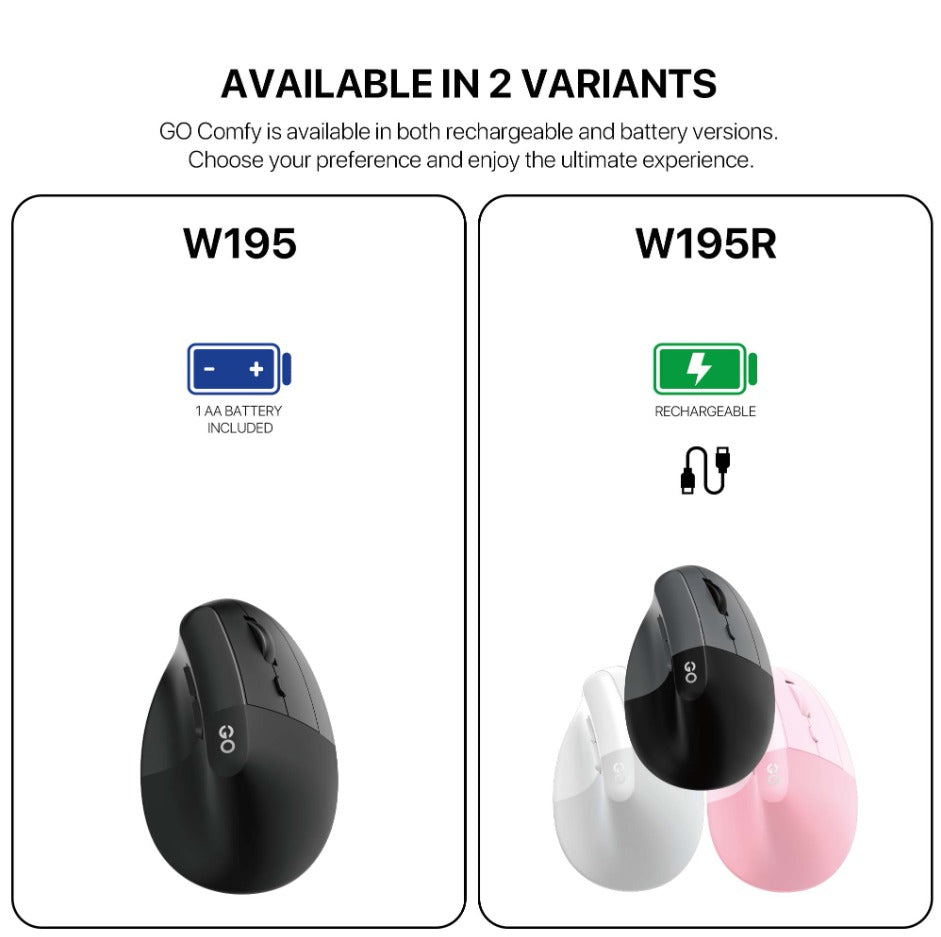 Fantech W195 Go Comfy Vertical Wireless Mouse, Bluetooth 5.1 and 2.4GHz in Lebanon - OutGeeked
