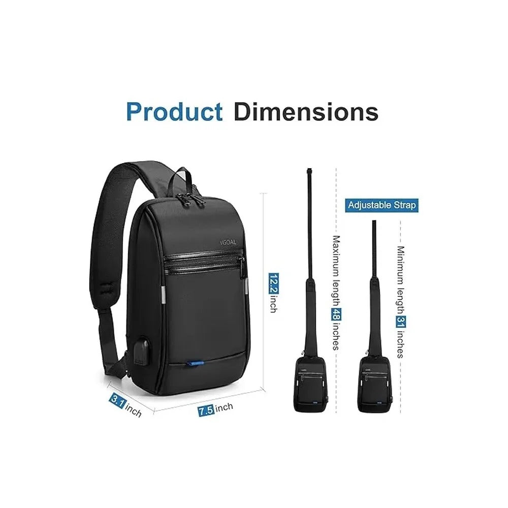 Kingsons Water-Resistant Sling Backpack with USB Charging Port (FG6307W) in Lebanon - OutGeeked