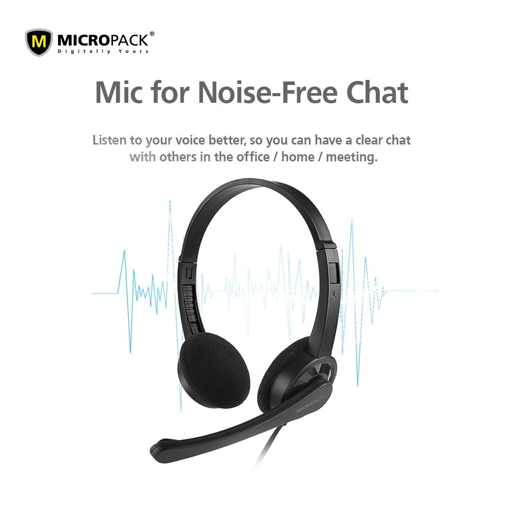 Micropack Chat & Stereo Headset with Flexible Mic and Volume Control (MHP-01) in Lebanon - OutGeeked