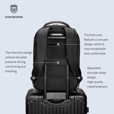 Kingsons 18L Ergonomic Business Laptop Backpack, 15.6-inch (KS25458) in Lebanon - OutGeeked