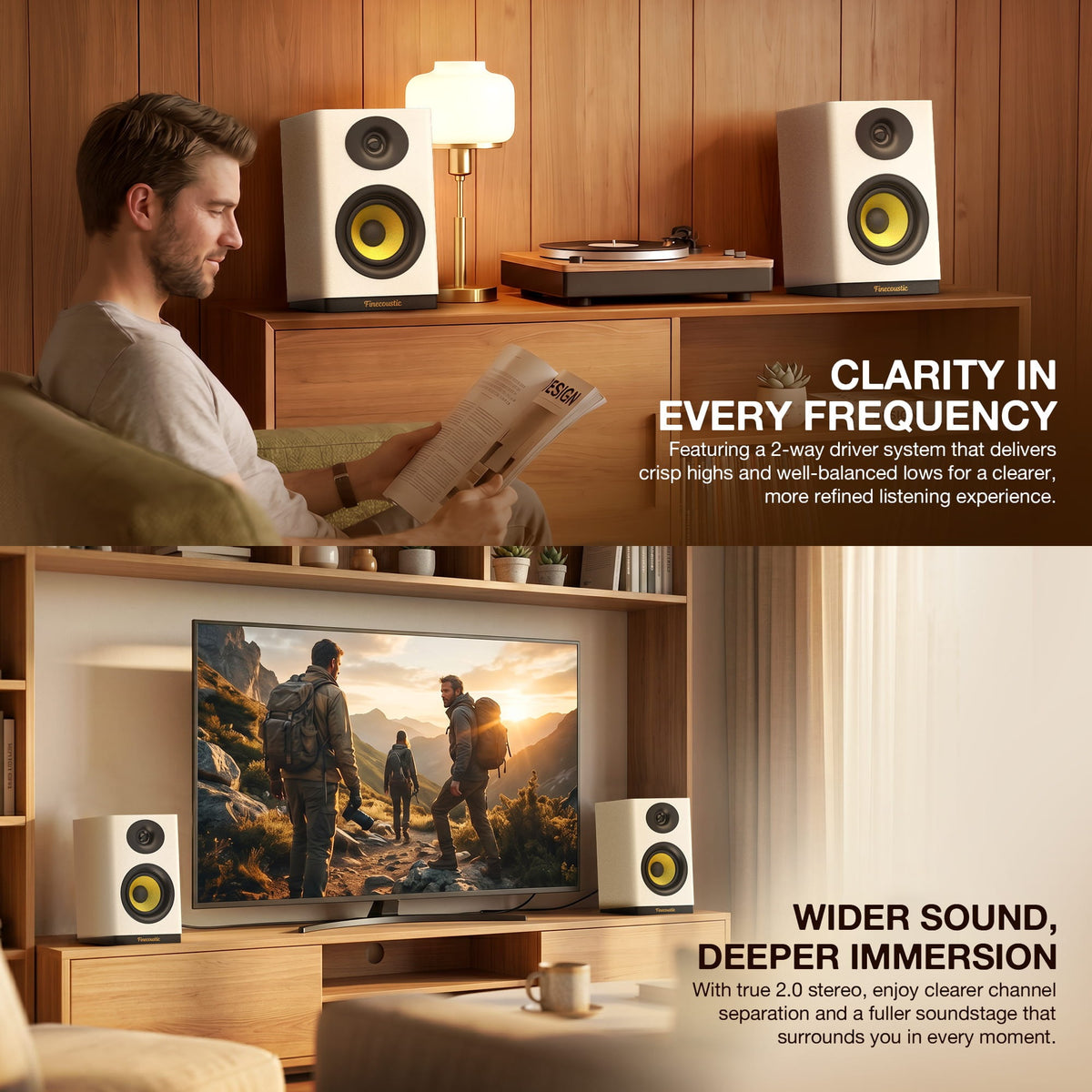 Fantech Hako Studio 301 80W 2.0 Bookshelf Speakers with Bluetooth 5.3 in Lebanon - OutGeeked