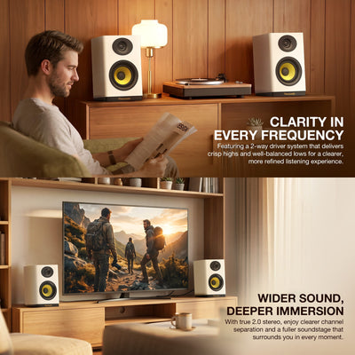Fantech Hako Studio 301 80W 2.0 Bookshelf Speakers with Bluetooth 5.3 in Lebanon - OutGeeked