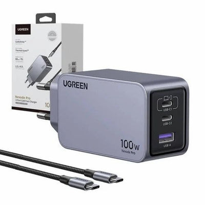 UGREEN Nexode Pro 100W GaN 3-Port Wall Charger with USB-C to USB-C Cable (25874) in Lebanon - OutGeeked