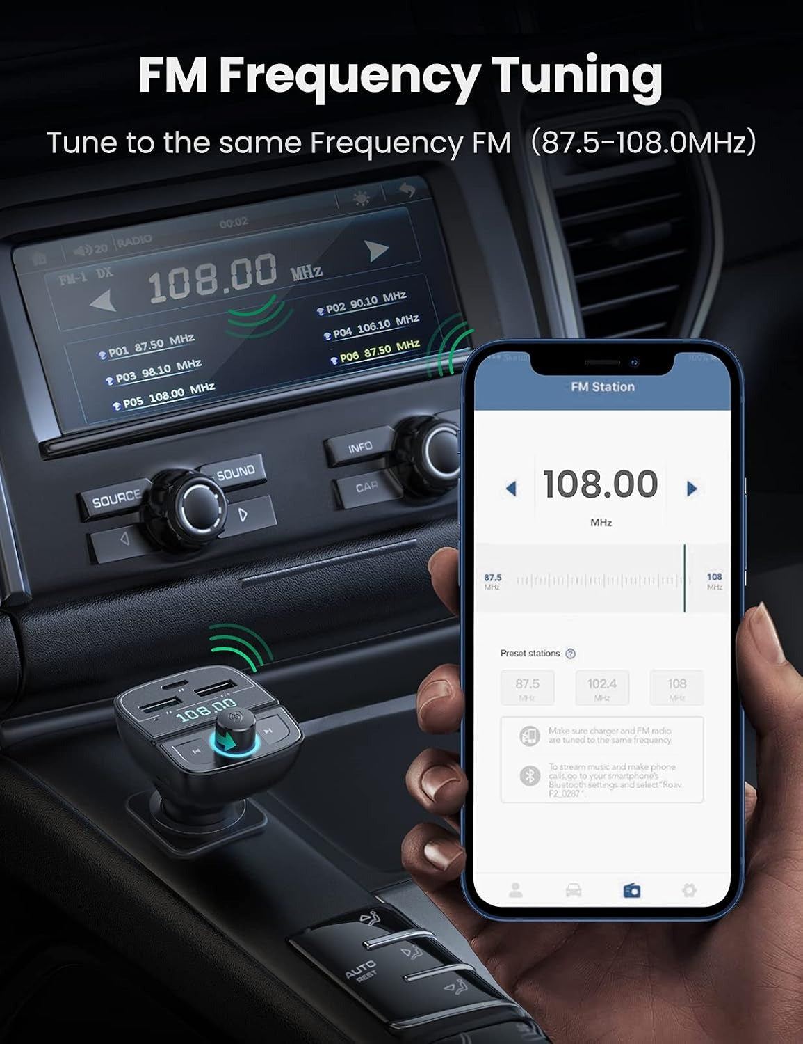 UGREEN 31.5W PD Car Charger with FM Bluetooth Transmitter (80910) in Lebanon - OutGeeked