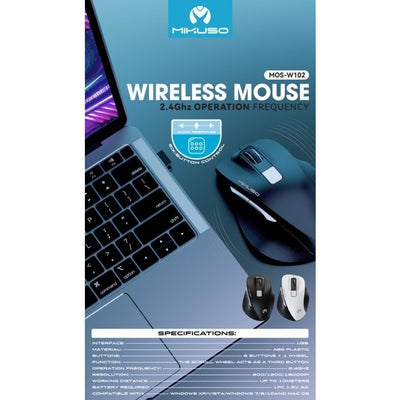 Mikuso MOS-W102 2.4 GHz Wireless Ergonomic Mouse 6 Buttons in Lebanon - OutGeeked