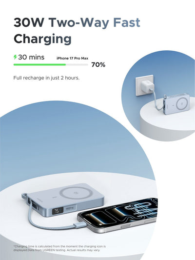 UGREEN MagFlow 10000mAh Qi2 25W Wireless Magnetic Power Bank (65958B) in Lebanon - OutGeeked