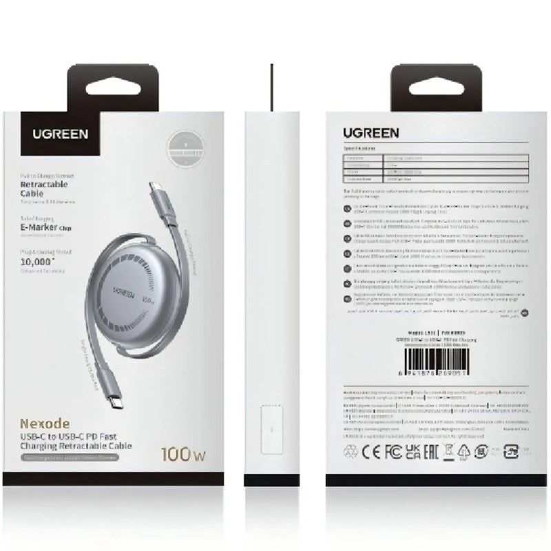 UGREEN Nexode USB-C to USB-C 100W Retractable Cable (65905) in Lebanon - OutGeeked