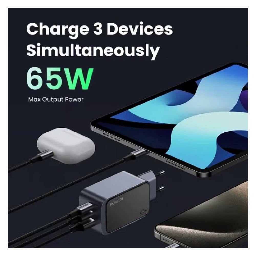 UGREEN 65W GaN Triple-Port Wall Charger (35042) in Lebanon - OutGeeked