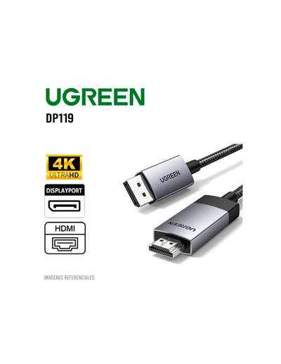 UGREEN DisplayPort to HDMI 4K Cable, Male to Male, 4K@60Hz Braided in Lebanon - OutGeeked