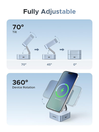 UGREEN MagFlow 2-in-1 Qi2 25W Wireless Charger (55960B) in Lebanon - OutGeeked