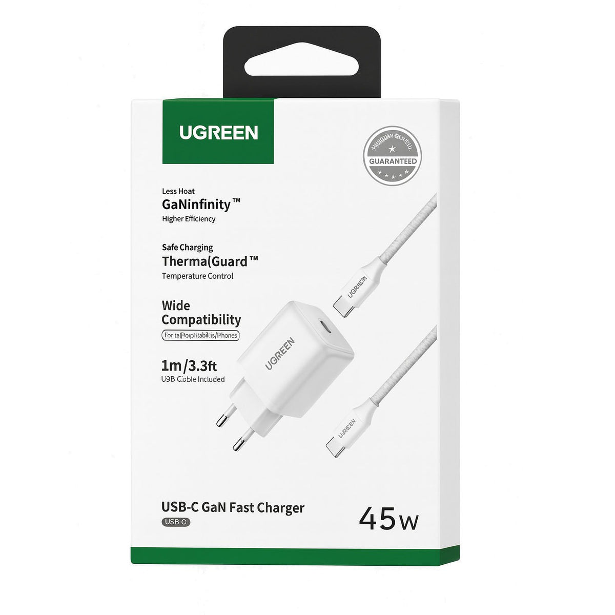 UGREEN 45W USB-C GaN Fast Wall Charger with 1M USB-C to USB-C Cable in Lebanon - OutGeeked