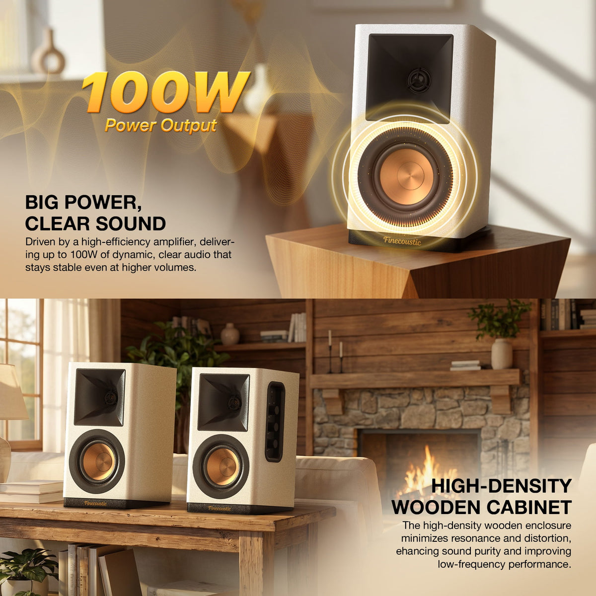 Fantech Hako Studio 302 100W 2.0 Bookshelf Speakers with 6 Inputs in Lebanon - OutGeeked