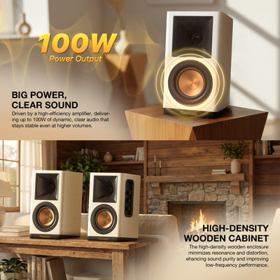 Fantech Hako Studio 302 100W 2.0 Bookshelf Speakers with 6 Inputs in Lebanon - OutGeeked