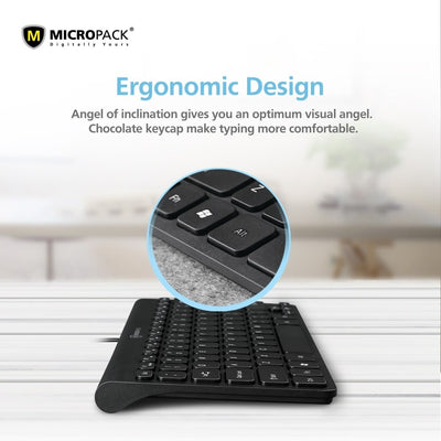 Micropack Mini Ultra Slim Wired Keyboard 78-Key English (K-2208STL) in Lebanon - OutGeeked