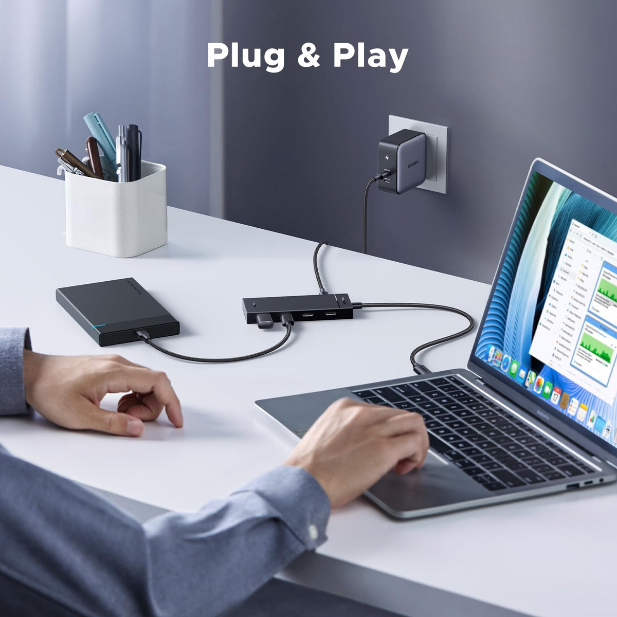 UGREEN 5-in-1 USB-C Hub 10Gbps with 4x USB-C 3.2 & PD 100W (55334) in Lebanon - OutGeeked