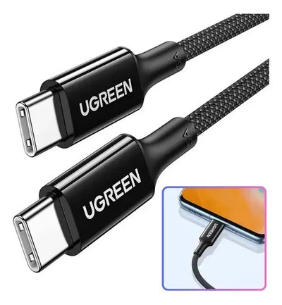 UGREEN USB-C to USB-C PD 60W Fast Charge Braided Cable in Lebanon - OutGeeked