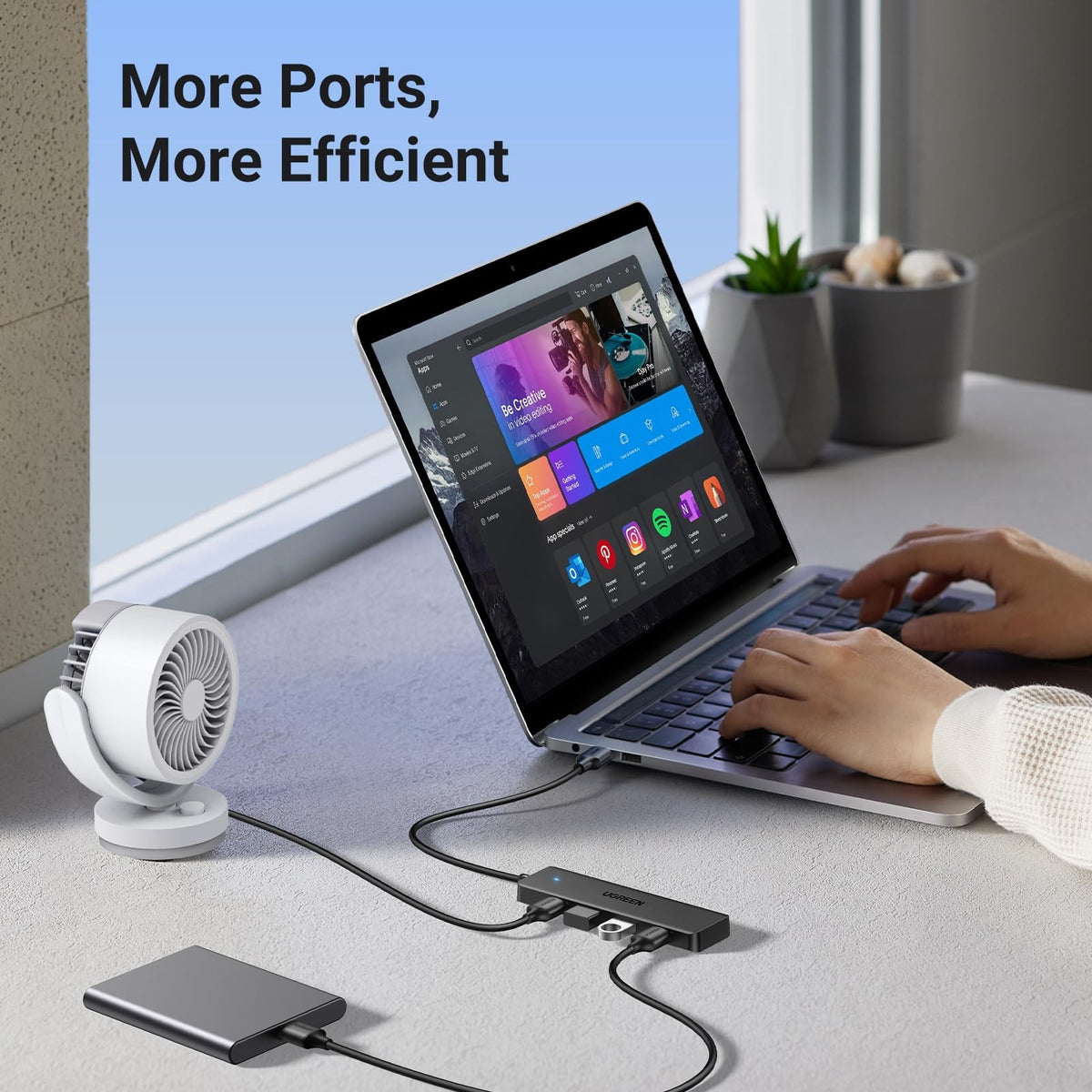 UGREEN USB 3.0 to 4-Port USB 3.0 Hub with LED Indicators (25851 / 35574) in Lebanon - OutGeeked