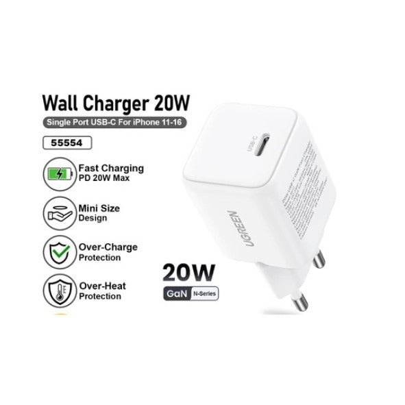 UGREEN 20W GaN USB-C Wall Charger with PD3.0 & QC4.0+ in Lebanon - OutGeeked