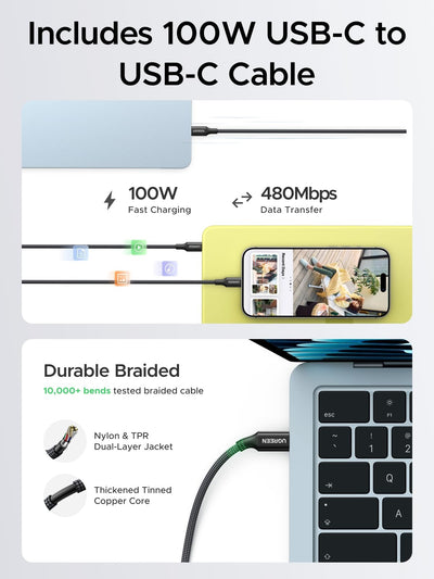 UGREEN 145W 25000mAh 3-Port Fast Charging Power Bank (90597A) in Lebanon - OutGeeked