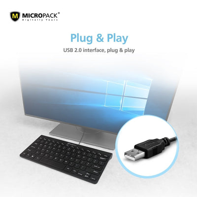 Micropack Mini Ultra Slim Wired Keyboard 78-Key English (K-2208STL) in Lebanon - OutGeeked