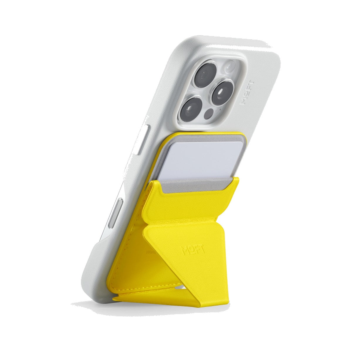 MOFT Snap-on Phone Stand & Wallet (Neon Yellow) - view 2