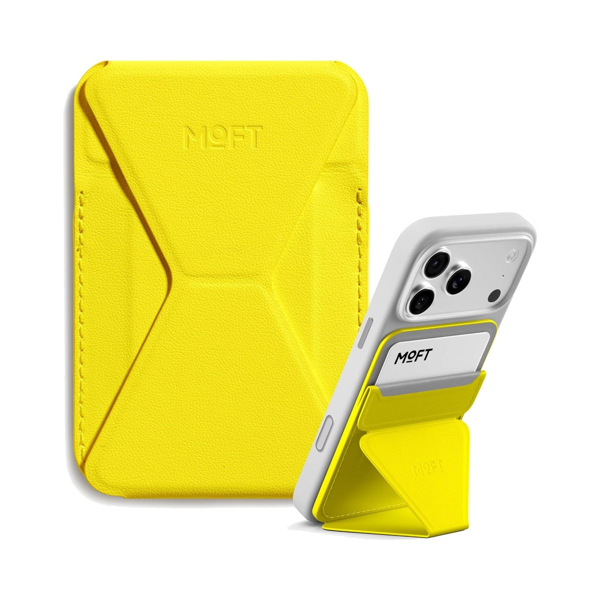 MOFT Snap-on Phone Stand & Wallet (Neon Yellow) - view 3