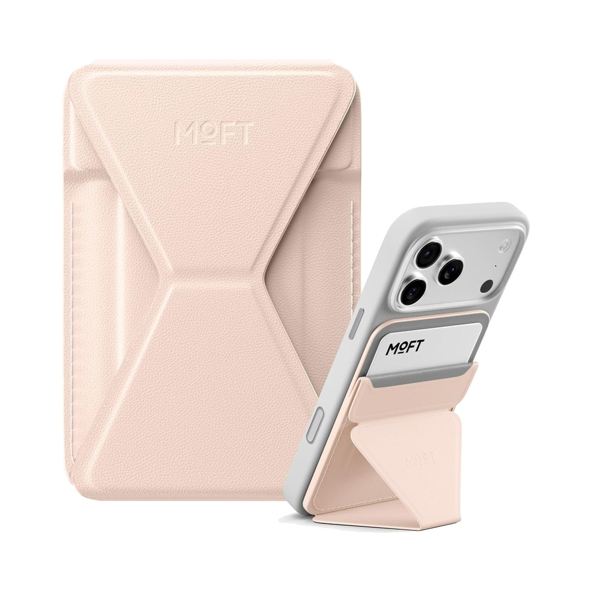 MOFT Snap-on Phone Stand & Wallet (Peach Pink) - view 3