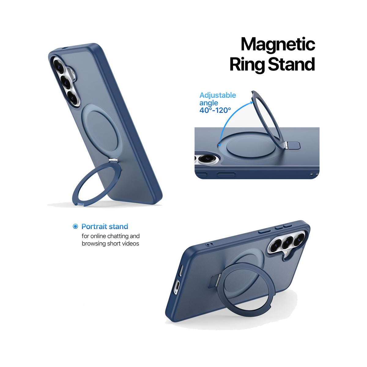Dux Ducis Yind Series Case with Magnetic Stand for Samsung Galaxy S26 (Dark Blue) - view 4