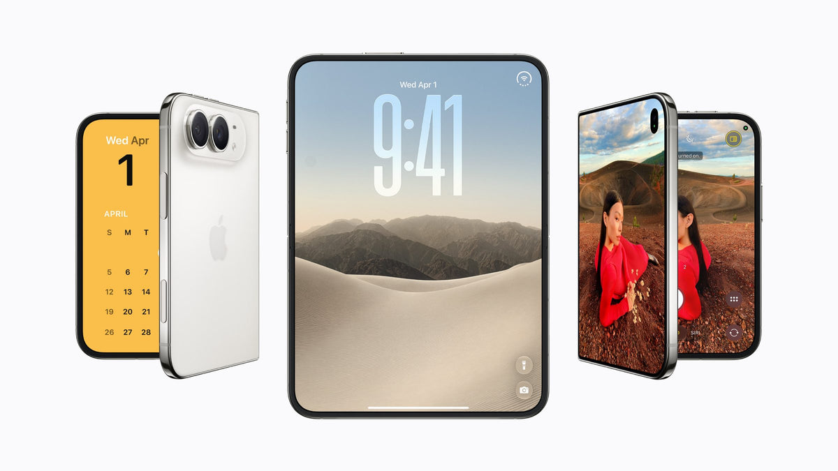 iPhone Duo in Night Sky and Star White, open and closed