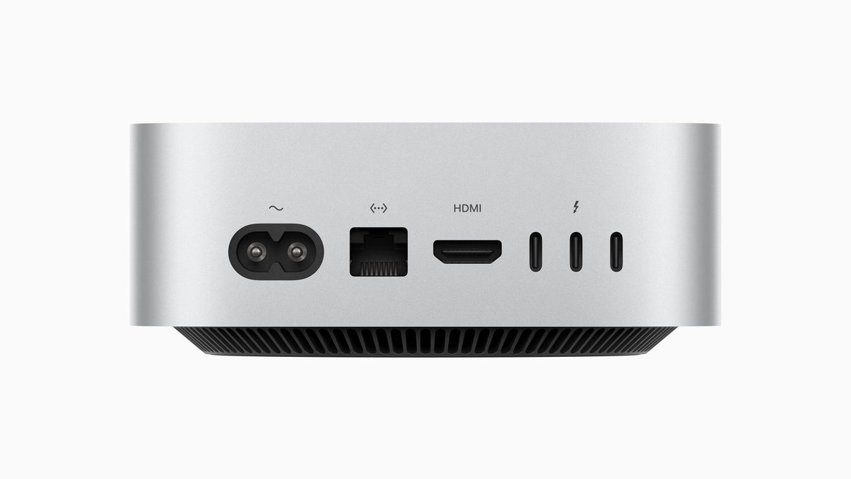Mac mini (M4 Pro, 2024) - Thunderbolt 5. Three 6K displays.