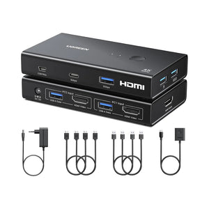 UGREEN 4K 2-Port HDMI KVM Switch Box with 4 USB Ports (45452)
