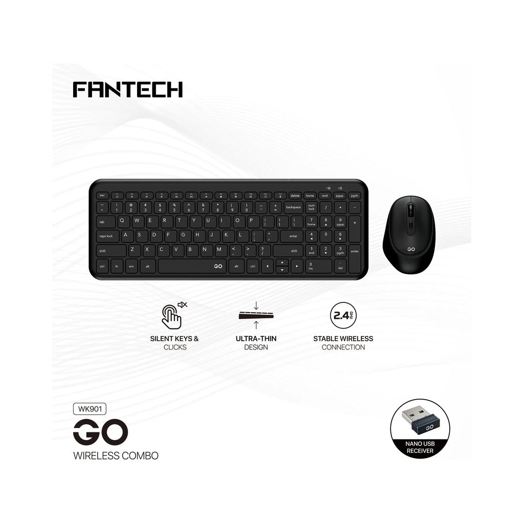 Fantech WK901 Go Ultra-Slim Wireless Silent Keyboard and Mouse Combo in Lebanon - OutGeeked
