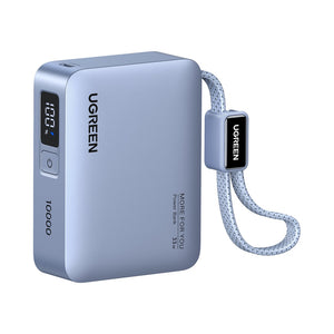 UGREEN 10000mAh 33W Ultra-Compact Power Bank with Built-In Cable (75173B)