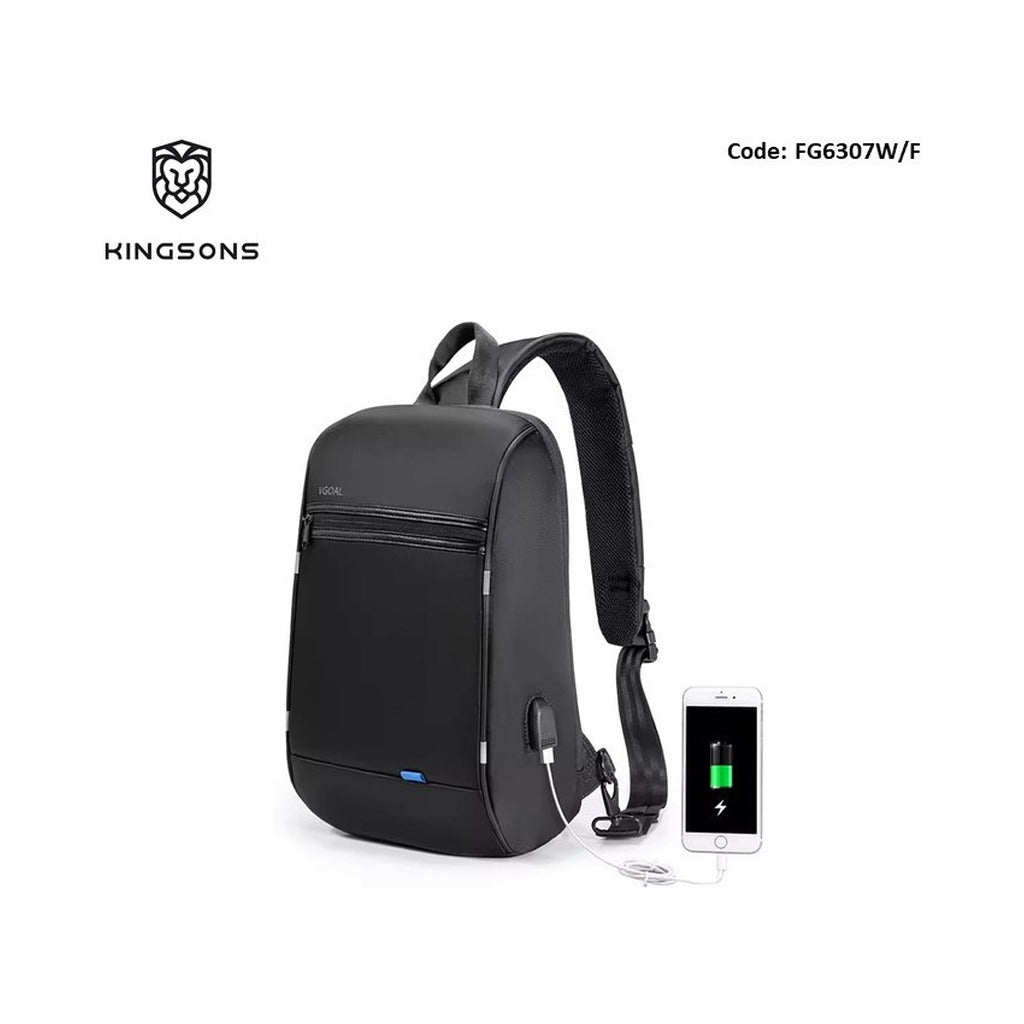 Kingsons Water-Resistant Sling Backpack with USB Charging Port (FG6307W) in Lebanon - OutGeeked