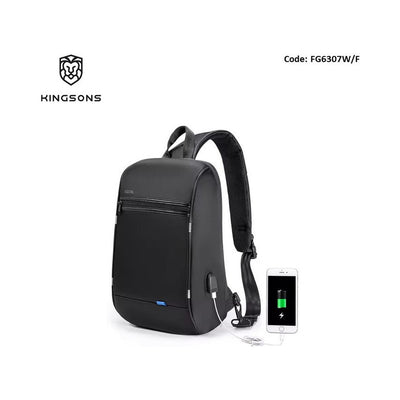 Kingsons Water-Resistant Sling Backpack with USB Charging Port (FG6307W) in Lebanon - OutGeeked