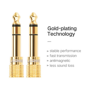 UGREEN 6.35mm Male to 3.5mm Female Adapter, Gold-Plated Brass (20503)