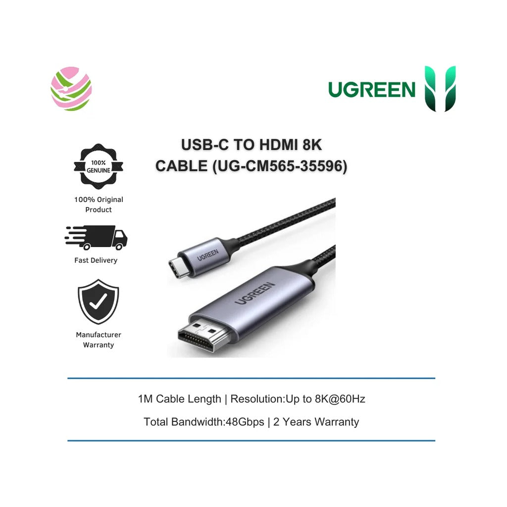 UGREEN USB-C to 8K HDMI 2.1 Braided Cable 1.5M (35596) in Lebanon - OutGeeked