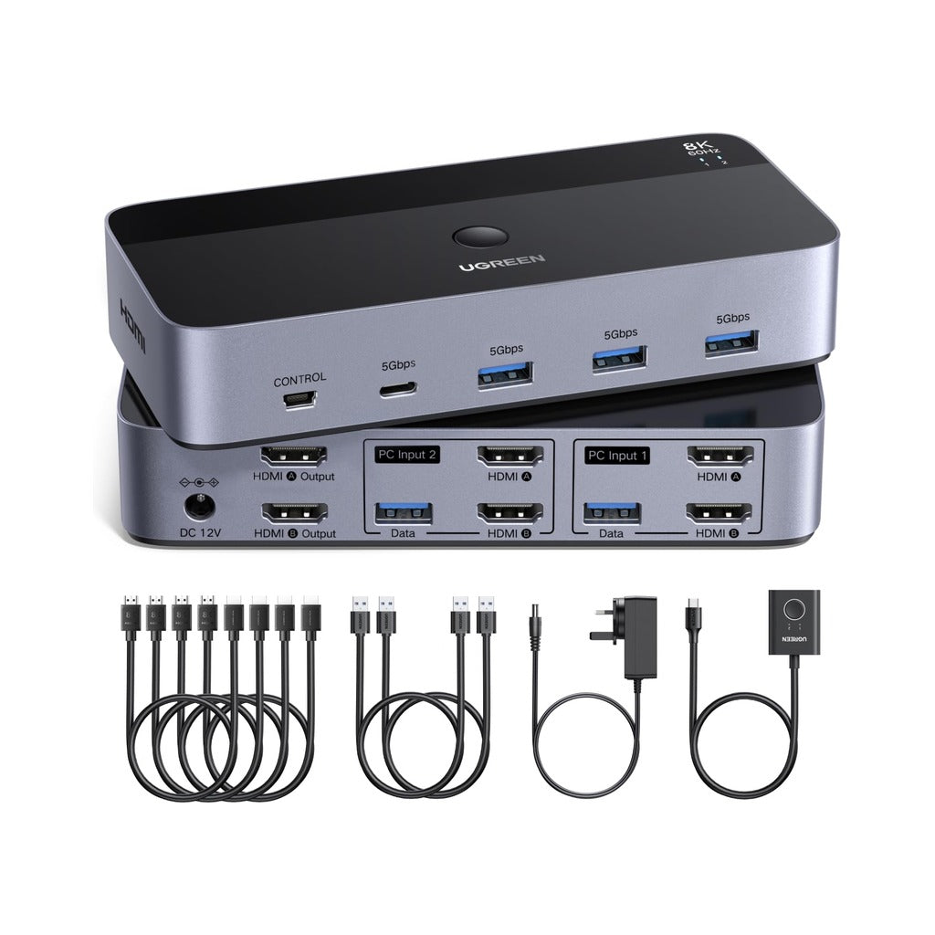 UGREEN 8K@60Hz Dual-Monitor HDMI KVM Switch, 2 In 2 Out (85100) in Lebanon - OutGeeked
