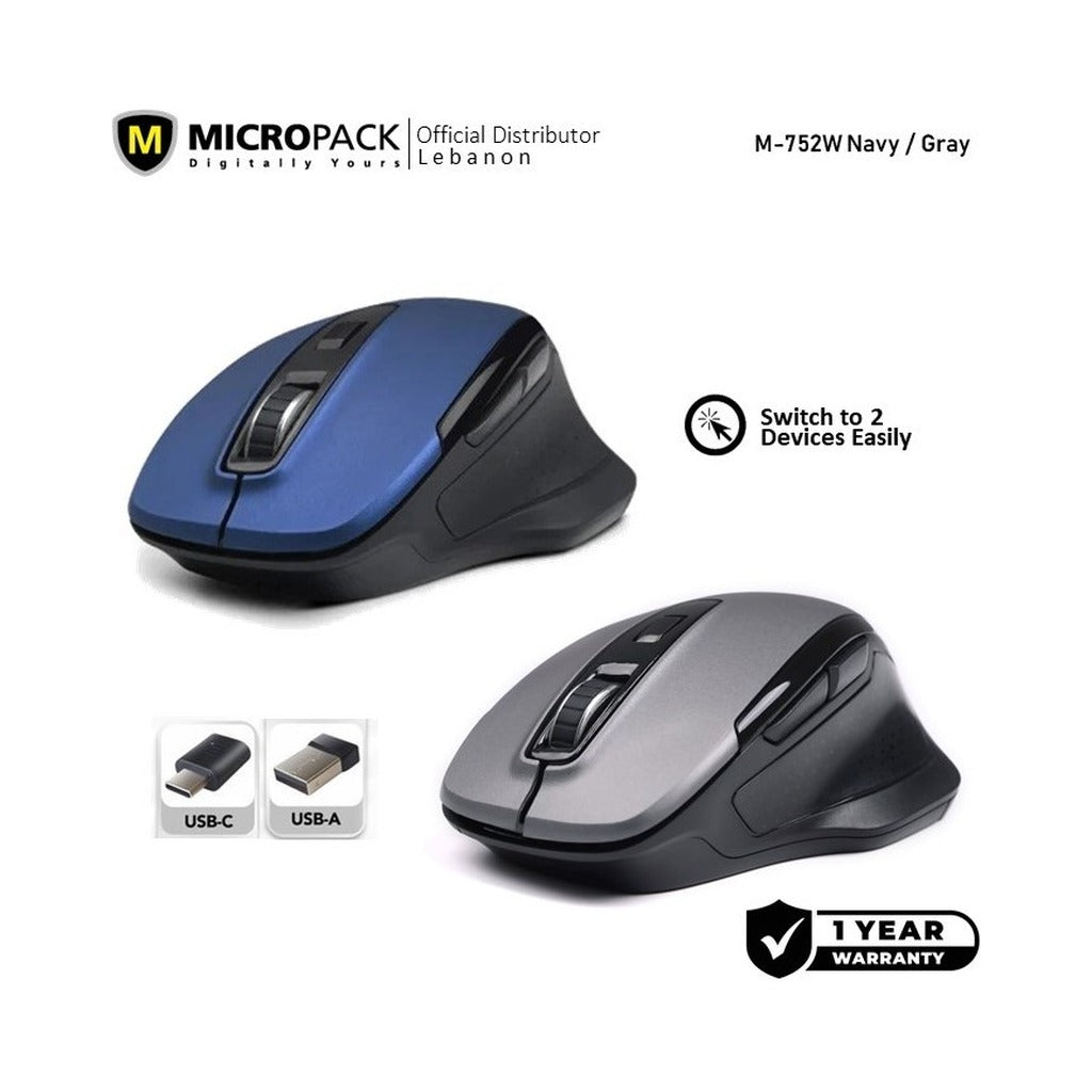 Micropack Speedy Pro M-752W Dual Receiver Wireless Mouse in Lebanon - OutGeeked
