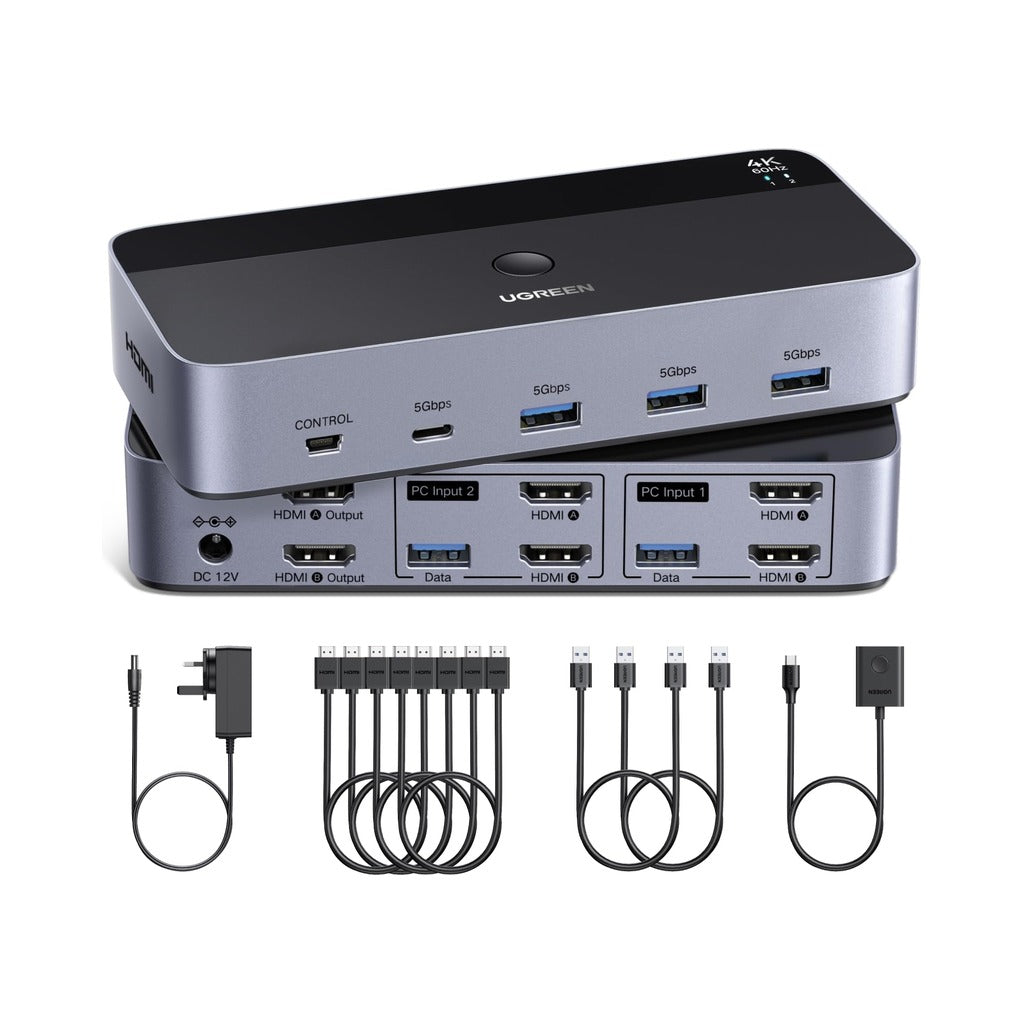 UGREEN Dual-Monitor HDMI KVM Switch 2 In 2 Out, 4K@60Hz (55455) in Lebanon - OutGeeked