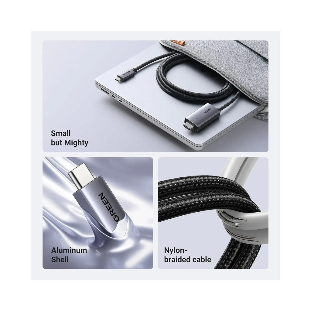 UGREEN USB-C to HDMI Braided Cable with 100W PD Charging 4K 2M (55330) in Lebanon - OutGeeked