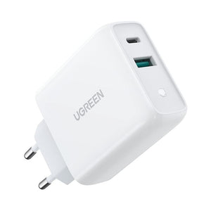 UGREEN 38W Dual-Port USB-A + USB-C Fast Wall Charger (60468)